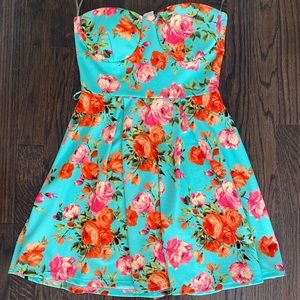 Fun Strapless Floral Dress